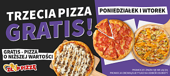 W poniedziałek i wtorek - 3 pizza w prezencie!
